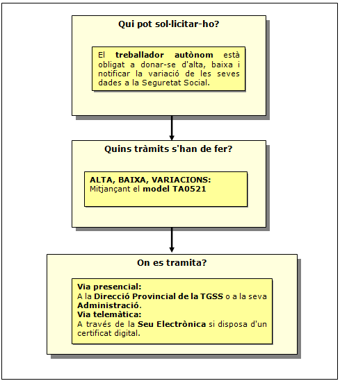 Procediment d'Alta, baixa i variació de dades del Règim Especial d'Autònoms