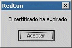 Aviso de error que indica que el Certificado ha espirado