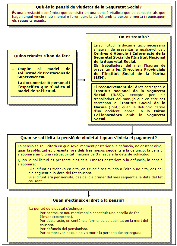 Procediment de pensió de viudetat de la Seguretat Social